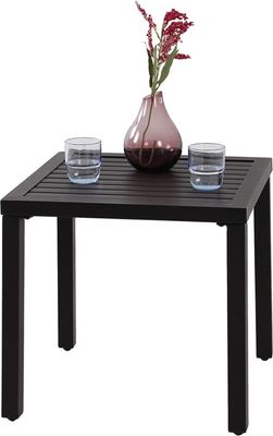 PHIVILLA Kaffeetische Beistelltisch aus Stahl mit rostfreier Beschichtung Gartentisch Schwarz 48 * 48 * 46cm