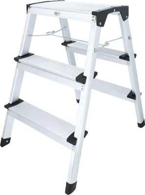 Aluminium Klapptritt, 3 Stufen, 150 kg, klappbar