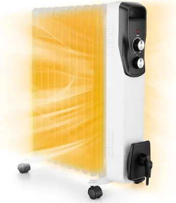 Productafbeelding van COOCHEER Oliebad Radiator 2500W met 3 Vermogensniveaus, Instelbare Thermostaat, Elektrische Ventilator Verwarming, Oververhittings- en K
