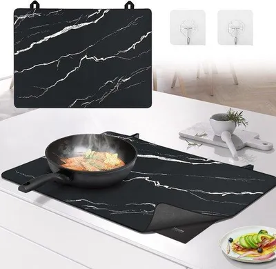 Produktbild von Silikon Schutzmatte für Induktionskochfeld 52x73cm Antirutsch Marmor