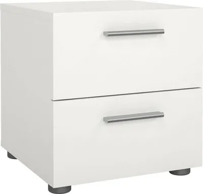 Image de Apolla - Table de chevet, 40x40x42h cm Blanc, une étagère