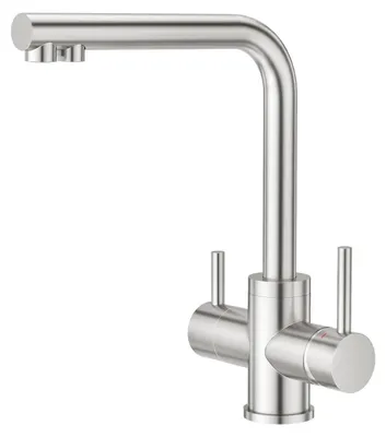 Immagine prodotto di Rubinetto a tre vie per cucina, in acciaio inossidabile, acciaio inossidabile, girevole a 360°