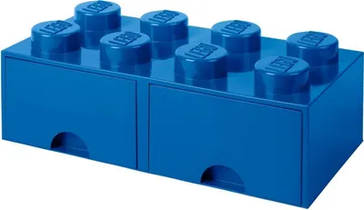 Produktbild von LEGO Aufbewahrungsbox 8 Noppen, Blau, 2 Schubladen, 50x25x18 cm, 2x4.7 Liter, stapelbar, BPA-frei PP, für Kinderzimmer & Spielzeug