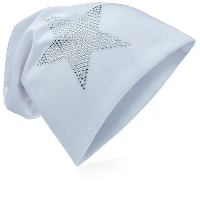 Produktbild von Beanie Muetze Strass Stern Weiss
