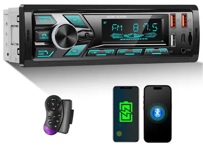 Zdjęcie produktu dla Radio samochodowe 1 DIN z podwójnym Bluetooth, radiem FM/AM oraz wejściem USB/AUX