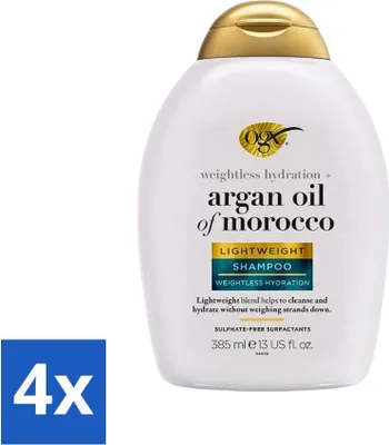Produktbild von OGX – Arganöl aus Marokko – Shampoo – Leicht – Für den täglichen Gebrauch – 385 ml - Vorteilspack - 4 Stücke