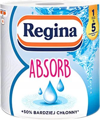 Zdjęcie produktu dla REGINA ABSORB Ręcznik Papierowy Kuchenny 3 Warstwowy Bardzo Chłonny 1 Rolka