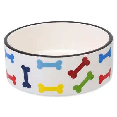 Zdjęcie produktu dla DOG FANTASY miska ceramiczna nadruk ceramiczny kolor kości biały 15,5 cm 0.79 l