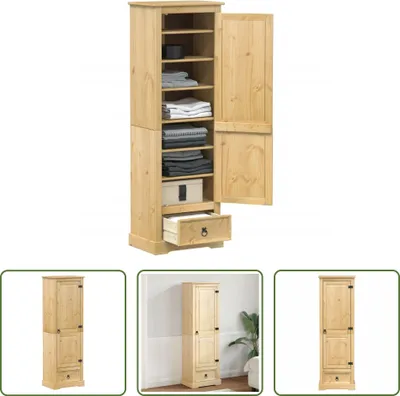 Image de The Living Store Armoire Corona 55x38x170 cm Pin massif