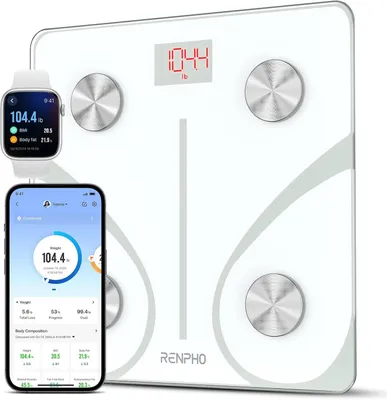 Produktbild von RENPHO Personenwaage, Körperfettwaage Bluetooth mit App, Weiß