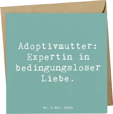 Produktbild von Mr. & Mrs. Panda Glückwunschkarte Spruch Adoptivmutter Expertin - Meeresbrise - Geschenk, Grußkarte, Familienliebe, Freude, Dankeschön, Mutterschaft, Verbindung, Stärke