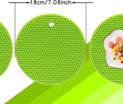 Produktbild von Unyqoos® Hitzebeständige Silikonmatte – lebensmittelsicher & BPA‑frei, −40°C bis 240°C, rutschfest mit Waffelstruktur, vielseitig als Untersetzer, Topflappen & Abtropfmatte