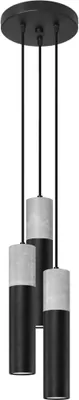 Produktbild von Hängeleuchte BORGIO 3P schwarz 3xGU10 10W Stahl/Beton 110x20x20cm Sollux Lighting