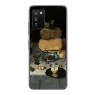 Produktbild von MuchoWow® Handyhülle Schutzhülle Hülle für Samsung Galaxy A03s Stilleben mit Käse - Gemälde von Floris Claesz. van Dijck Silikon Softcase Handy Hülle - Schutz