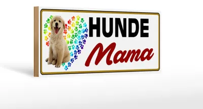 Produktbild von Holzschild Tier Spruch 27x10cm Hunde Mama