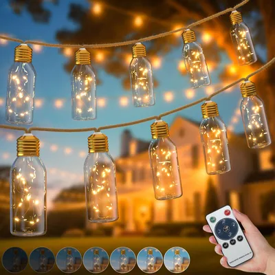 LED-Lichtschnur 10 warmweiße Lichter 6 m Fernbedienung Timer