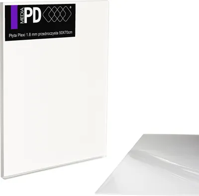 Zdjęcie produktu dla Płyta akrylowa przezroczysta 50 x 70 cm – grubość 1,8 mm – przezroczyste szkło PMMA – szkło zamienne do ramek do zdjęć i modelarstwa – odporne na promieniowanie UV