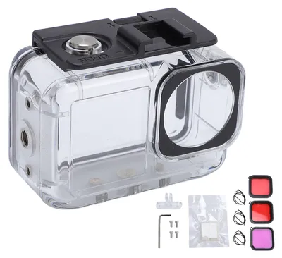 Obrázek produktu pro Podvodní pouzdro pro fotoaparát, 45 m, 148 ft, vodotěsné ochranné pouzdro pro modely Action 3, 4, 5 Pro, horizontální a vertikální fotografování s filtrem