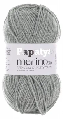 Papatya Merino50 Winterwolle 100g Strickgarn 50% Wolle Oeko-Tex Häkelgarn Grau