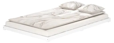 Produktbild von Weißes Bodenbett platzsparend extra niedrig in Überlänge 140x220 Kiefer V-60.47W-14-220ohne Zubehör