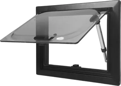 Produktbild von 16 x 12 Zoll Wohnmobilfenster mit Insektenschutz – Doppelwandiges, UV-beständiges Fenster mit rechter Winkel-Klappfunktion für Wohnwagen