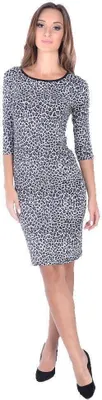 Produktbild von Damen Kleid Bleistiftkleid Partykleid Animal; Leo-Grau/2XL/3XL