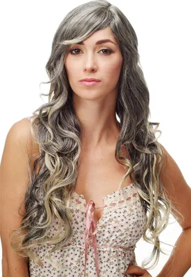 Produktbild von WIG ME UP Schwarz-Blond gemischte Perücke mit Locken Modell: 9204S