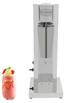 Zdjęcie produktu dla Mikser do koktajli - pojedyncza głowica. Maszyna do koktajli - 180W, 220V - 2 prędkości, 18000 obr./min - szklany dzbanek o pojemności 650 ml - obudowa ze stali nierdzewnej - kolor srebrny