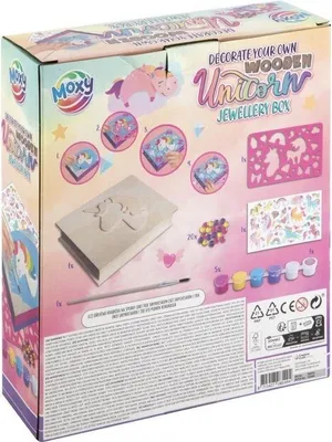 Produktbild von Unicorn Schmuckkästchen Holz Bastelset kreativ für Kinder