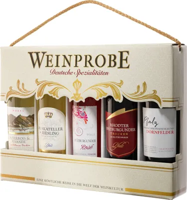 Produktbild von Moselland 5-pack darčekové balenie ochutnávka vín odrodové špeciality 5 x 250ml