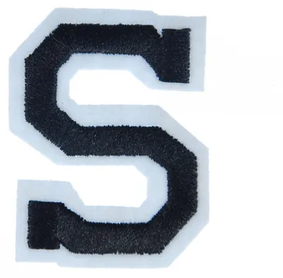 Aufbügelpatch Buchstabe S, gestickt, 5 cm, Alphabet, mehrfarbig
