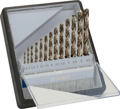 Obrázek produktu pro Bosch 2 607 019 926, Vrtačka, Sada vrtáků, Nerezová ocel, Ocel, 135°, Rychlořezná ocel legovaná kobaltem (HSS-Co), 13 kusů