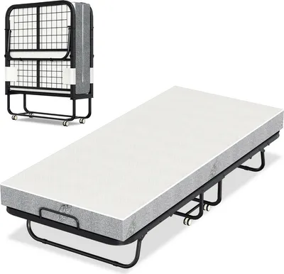 Produktbild von Jayseuw 90x200cm Gästebett klappbar mit Matratze bis 150kg, auf Rädern Tragbares Design