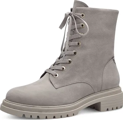 A single gray boot is shown against a white background.