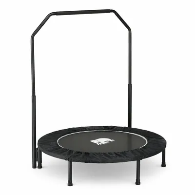 Obrázek produktu pro Deryan Skládací Fitness Trampolína 100 cm – S Madlem – Černá