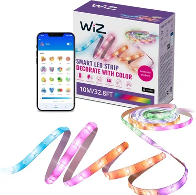 Obrázok produktu pre WiZ 8720169077683, Inteligentný svetelný pásik, Wi-Fi/Bluetooth, Biela, Wi-Fi 4 (802.11n), 802.11b, 802.11g, LED, Plast