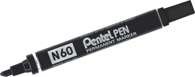 Image de Pentel marqueur permanent aluminium pointe biseautée noir -12u-