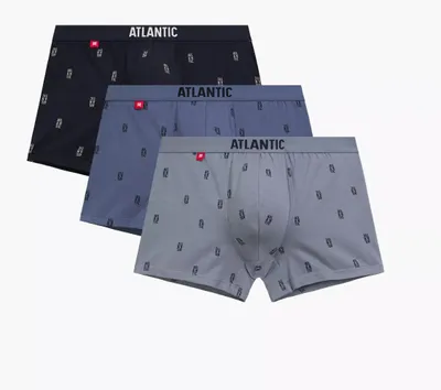 Produktbild von Boxershorts Atlantic enge Passform 100% Baumwolle grau marineblau blau XL