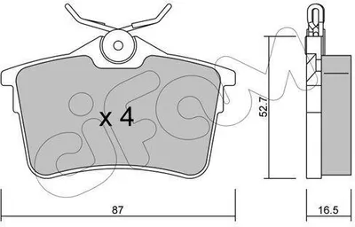 Produktbild von CIFAM Bremsbeläge Satz Hinten Bremsklötze für CITROËN BERLINGO (B9) 822-816-0