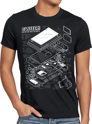 Produktbild von style3 Blaupause Switch Herren T-Shirt pro gamer konsole joypad