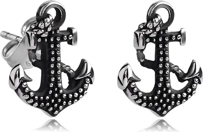 Produktbild von viva-adorno 1 Paar Edelstahl Damen und Herren Ohrringe Ohrstecker Marine Anker Z495.D1