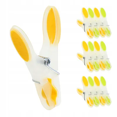 Image de KADAX Pinces à linge "Luant", Résistantes au vent, robustes, 12 pièces, jaune-vert