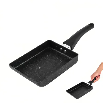 Rechteckige Tamagoyaki-Pfanne, Antihaft, Alu, 13,5x18,5x35 cm