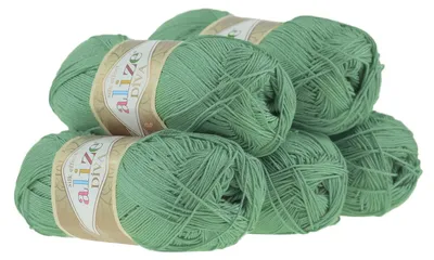 5 x 100g Strickgarn ALIZE DIVA blassgrün