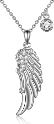 Produktbild von VONALA 925 Sterling Silber Engelsflügel Anhänger Halskette mit Zirkonia für Frauen - Geschenk