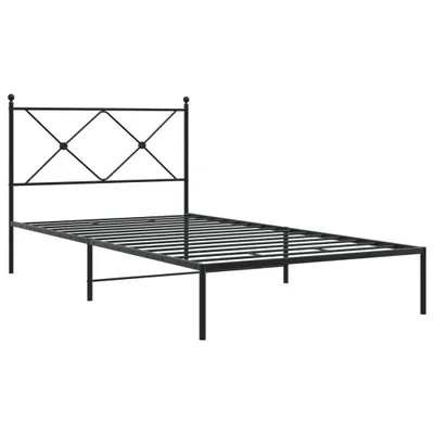 Produktbild von Bettgestell mit Kopfteil Metall Schwarz 107x203 cm