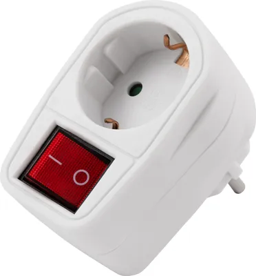 Produktbild von Steckdosenadapter McPower mit Schalter, 230V/3500W, 2-poliger AN/AUS Schalter