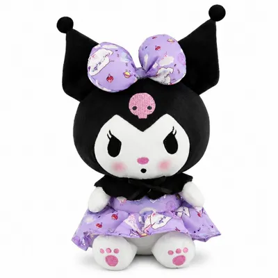 Produktbild von Wiztex Sanrio Kuscheltier Lila Schleife Kawaii-Plüschtier Puppe Kuromi Stofftier Geschenk