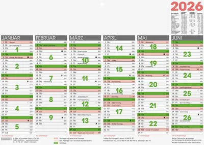Produktbild von 2026 Brunnen Tafelkalender A4 quer 4061947141917