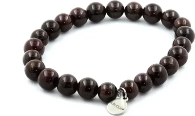 Produktbild von Armband aus Granat und Perlen, 8 mm Perlendurchmesser, 19-20 cm Länge